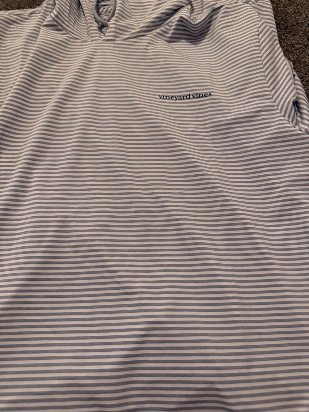 Vineyard Vines Light Blue & White Striped Hooded Tee